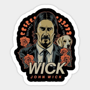 John Wick and dog Sticker